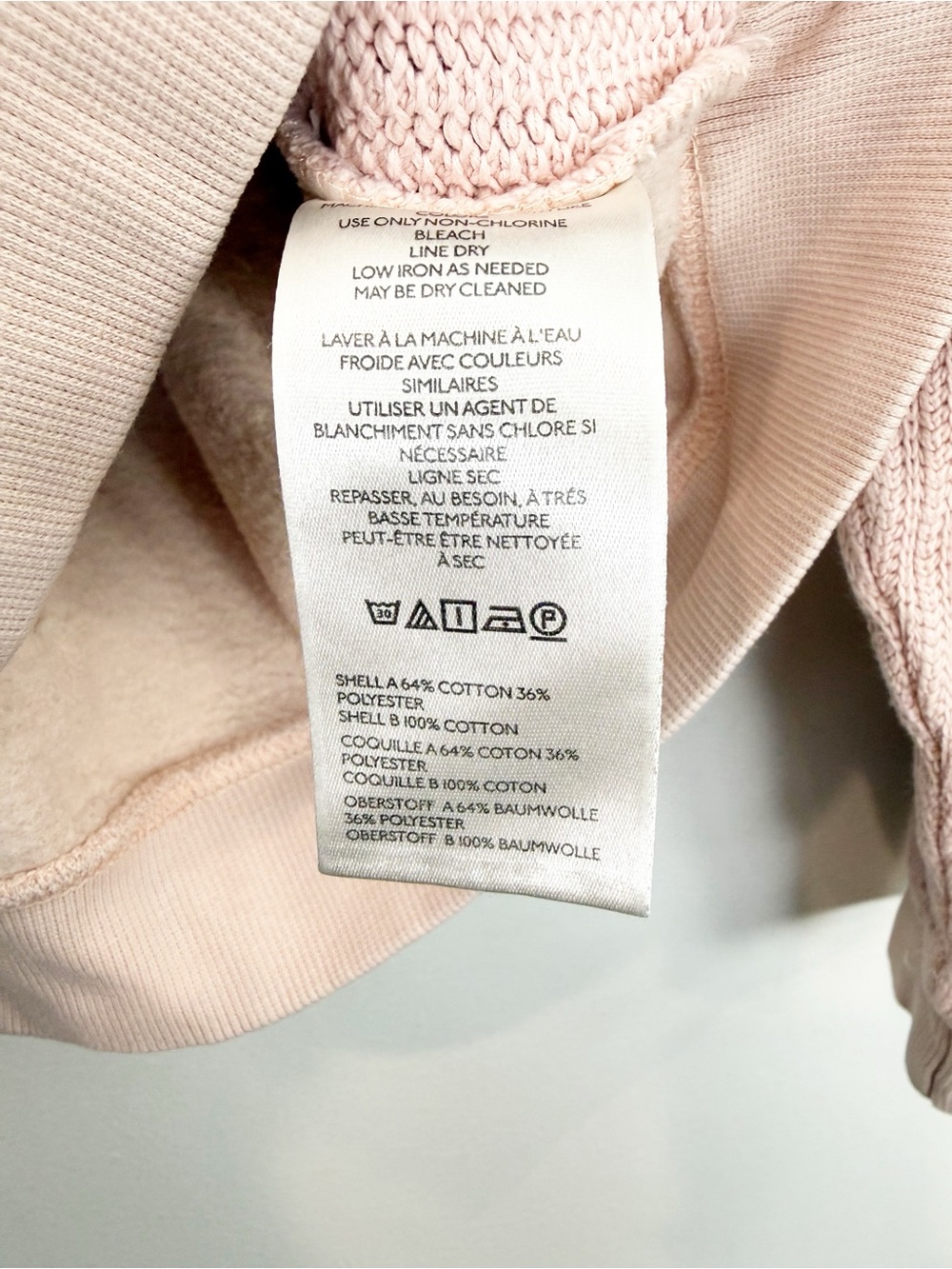 Anthropologie Pilcro Pink Mixed Rib Sweatshirt Size XXS - Picture 7 of 8